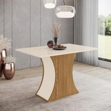 Imagem de Mesa de Jantar Luiza 120 cm Ambiente Canto Reto sem Vidro Nature Off W