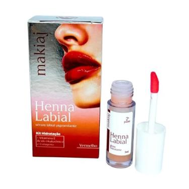 Imagem de Henna Labial Makiaj Sérum Pigmentante, 3ml, Gloss Hidratante Labial, 3ml(Henna Labial Vermelho)