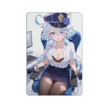 Imagem de Anime Sexy Bikini Hot Girl Pinup Girl Metal Tin Sign Wall Art Poster Decor for Home Bar Club Bedroom Bathroom Man Cave Otaku 20 x 30 cm, AN055