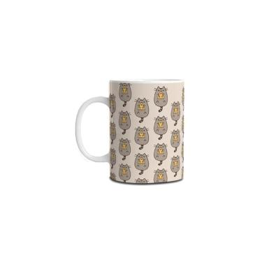 Imagem de Caneca De Cerâmica Gatos Pizza Comendo 325Ml