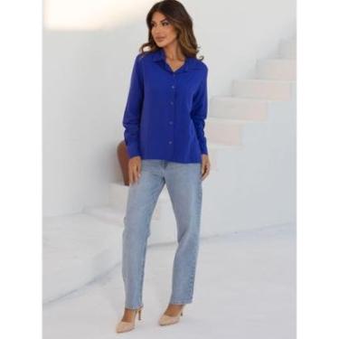 Imagem de Camisas Femininas Social Blusa Manga Longa Moda Feminina Lançamento-Feminino