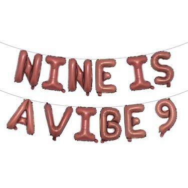 Imagem de Nine Is A Vibe Birthday Decorations Groovy 9th Birthday Party Supplies Nine Balloon Hippie Banner Decor Retro Decor for Nine Years Old Girl (NINE IS A VIBE 9 Chocolate)