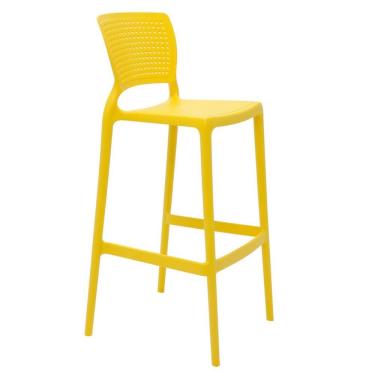 Imagem de Cadeira Tramontina Safira Alta Bar Em Polipropileno E Fibra De Vidro Amarelo 92138000