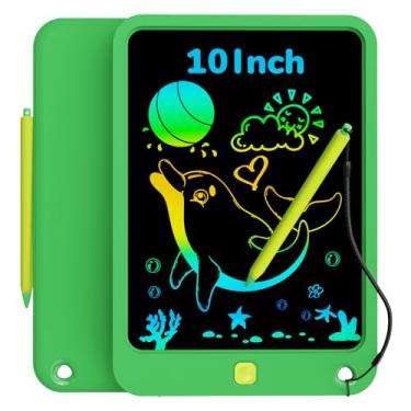 Imagem de KOKODI Tablet de escrita LCD para crianças, mesa de desenho colorido de 25 cm, brinquedos educativos para crianças de 3 a 12 anos, quadro de rabiscos para crianças, verde