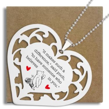 Imagem de Enfeites de amizade para amigos, ornamentos "It Makes Such a Difference", lembrança de incentivo de crenças, decoração de pendurar coração para mulheres meninas ornamentos pendurados S2X5