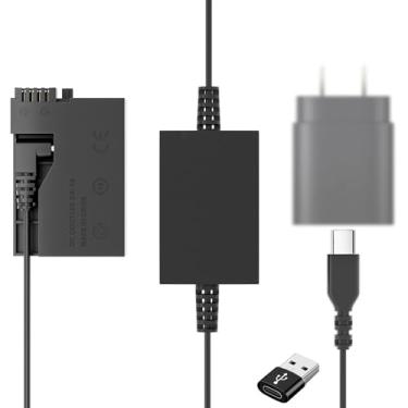 Imagem de QUZOC Kit de cabo USB C acoplador DR-E8 CC substitui ACK-E8 Adaptador de fonte de alimentação LP-E8Dummy Bateria compatível com câmeras digitais Canon EOS Rebel T5i T3i T4i T2i, Kiss X6 X5 X4,700D