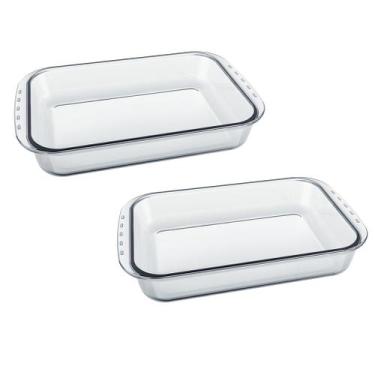 Imagem de Kit 2 Assadeira Retangular Funda Marinex 5L Lasanheira Nadir - Nadir F