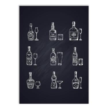 Imagem de Placa Decorativa Tipos De Bebidas Whiskey Cerveja Bar Bebida Decoração Poster Quarto Sala