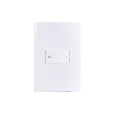 Imagem de Interruptor Bipolar Simples MarGirius Sleek 25A com Placa 4x2 Branco