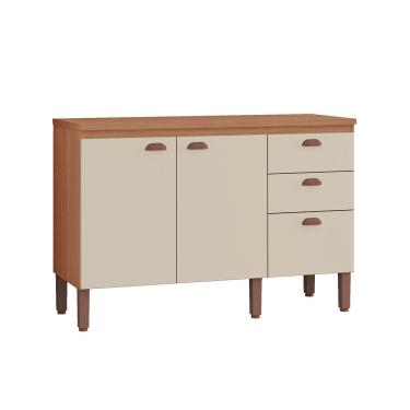 Imagem de Balcão Grande Cozinha Jéssica New 100% MDF Tuboarte 2 Portas 3 Gavetas