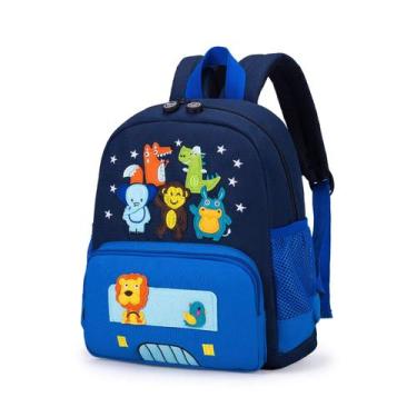 Imagem de Mochila willikiva Cute Zoo Little 3D para crianças azul impermeável