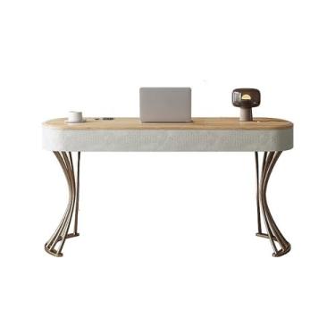 Imagem de ZzleoyuUUs-12 Mesa de mesa de madeira maciça, sala de estar, escritório, cinza de alta qualidade, moderna, simples, leve, luxuosa, para uso doméstico, mesa de escrita (mesa amarela, 1,5 x 0,6 x 0,75 m