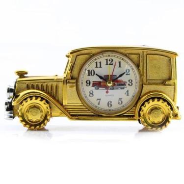 Imagem de Relógio De Mesa Customizado Calhambeque Old School Dourado - Gici Deco