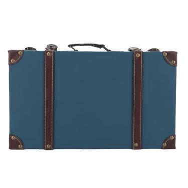 Imagem de Pssopp Mala Vintage, baú de Armazenamento Decorativo de Estilo Antigo Com Hardware de Latão para Adereços de Cinema