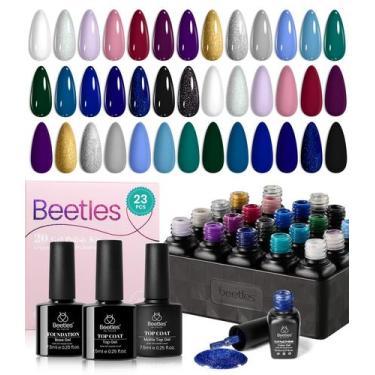 Imagem de Conjunto de esmaltes besouros, 20 cores, gel, azul marinho, borgonha -