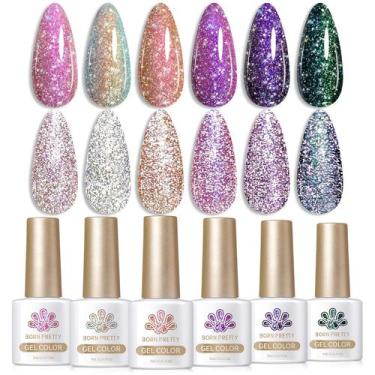 Imagem de Esmalte de unhas em gel reflexivo com glitter Born Pretty 7 mL (x6)