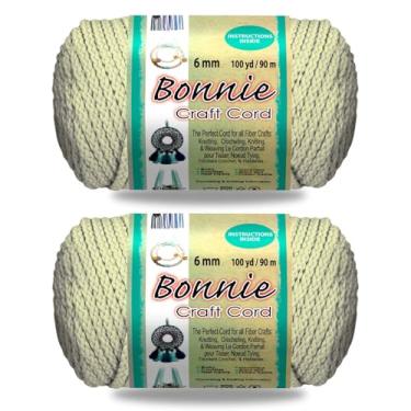 Imagem de Pacote com 2 cordas Bonnie de 6 mm – para uma variedade de projetos de artesanato e macramê – 91 metros de corda (marfim)