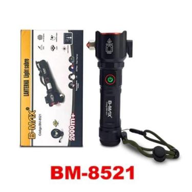 Imagem de Lanterna Tática Militar BMax 8521 Pesca Camping Recarregável Potente c
