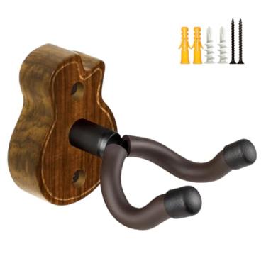 Imagem de Suporte de parede para guitarra, cabide de madeira zebra, suporte de parede de guitarra em forma de U, suporte de parede para guitarra, acessórios de guitarra acústica, guitarra elétrica, banjo, baixo