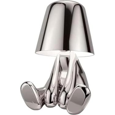 Imagem de Lâmpadas De Cabeceira De Toque Recarregáveis Lâmpada De Mesa Sem Fio Alimentada Por Bateria Led Luz De Mesa Portátil Com Luz De Mesa Pequena Regulável De, Silver, 11 * 12 * 17cm/4.3 * 4.7 * 6.7in