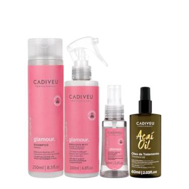 Imagem de Kit Cadiveu Professional Essentials Glamour Shampoo Fluído Sérum e Açaí Oil (4 produtos)