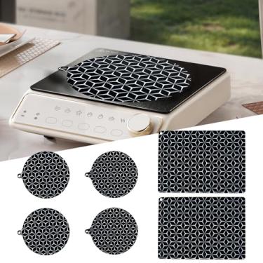 Imagem de 6 peças de tapete de indução de silicone antiaderente protetor de fogão de indução resistente ao calor protetor de fogão de indução reutilizável tapete de queimador de indução tapete protetor de fogão