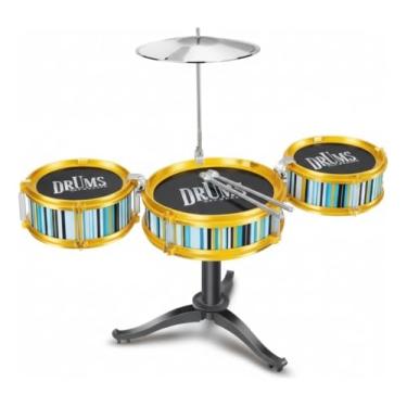 Imagem de Mini Bateria Musical Infantil 7 Peças Instrumento Criança Completa Kit Brinquedo Jazz Rock
