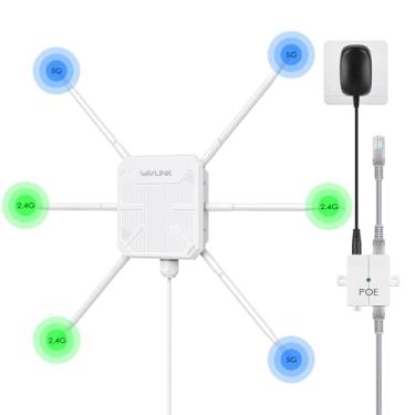 Imagem de WAVLINK Extensor WiFi AX3000 WiFi 6 externo com PoE, novo modelo 2025 de banda dupla 2,4 G + 5 G, ponto de acesso sem fio externo de longo alcance, antenas de alto ganho 6x7dBi, à prova de intempéries