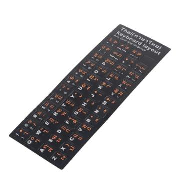 Imagem de RiToEasysports Adesivo de Teclado de Idioma Tailandês Padrão Transparente de Peles Ecológicas para o Teclado Tailandês (Letras laranja tailandesas em preto)