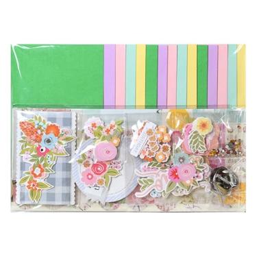 Imagem de Huralona Kits de cartões comemorativos feitos à mão inclui 15 cartões em branco, 15 envelopes coloridos com acessórios de decoração para artesanato, aniversário, Ação de Graças, Natal, cartão de