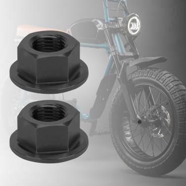 Imagem de YIBEICO 2 peças porcas de eixo dianteiro de titânio para Super 73 Z1/S1/S2/ZX, parafusos de 10 mm/3/20.3 cm, parafusos de porca durável, tampa do eixo da roda dianteira, acessórios de substituição