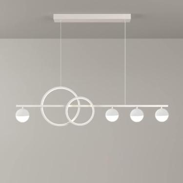 Imagem de Lustre moderno de meados do século preto de 4 luzes, retangular, controle remoto, regulável, longo, linear, LED, luminárias pendentes para ilha de cozinha, montagem no teto, lâmpada dourada