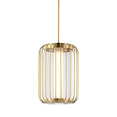 Imagem de Luminária pendente de vidro e metal V-intage, abajur minimalista M-INI LED, luminária de teto embutida, luminária de suspensão com altura ajustável para ilha de cozinha, restaurante