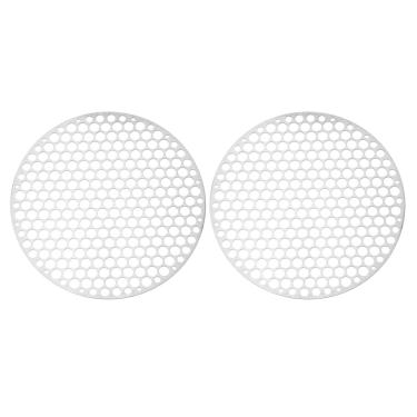 Imagem de PATIKIL Grelhas redondas de malha para churrasco, 2 peças de 20 cm circular de aço inoxidável para churrasco, furo circular, rede de churrasqueira redonda para acampamento ao ar livre, festas em casa