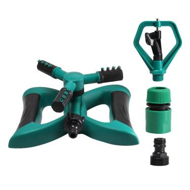 Imagem de XMGKMN Fácil de instalar a base de combinação de aspersor rotativo automático de 360 graus conectada a tubo de água de 1,27 cm + irrigador quadrado