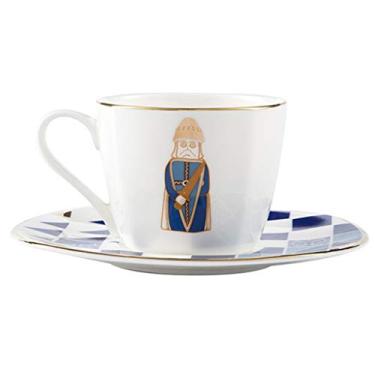 Imagem de WYUYIWH Canecas de Café Estilo Europeu Bone China Conjunto de Xícara de Café e Pires Personalidade Criativa Copo Cappuccino com Phnom Penh Latte Mocha Xícara de Café Especial para Café Leite Xícara de