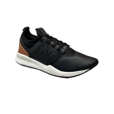 Imagem de Tenis Masculino NB 247 Preto Luxe Premium Academia Casual Queimão de E