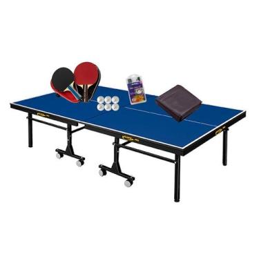 Imagem de MESA PING PONG MDF 25mm 1008 KLOPF + 2 Kits 5093 + Rede 5034 + Capa