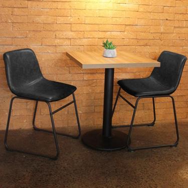 Imagem de Kit 2 Cadeiras Decorativas Marquezine Sala de Jantar PU Base Aço Preto G56 - Gran Belo
