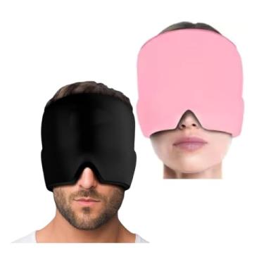 Imagem de Máscara de Gel Para Enxaqueca e Dor de Cabeça, Alívio Imediato da Dor, Relaxamento Profundo. Compressão Fria Reutilizável, Reduz Inchaço nos Olhos. Ajuda também na Terapia para Sinusite e Estresse. Confortável e Ajustável.( Preto)