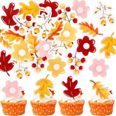 Imagem de 40pcs Edible Little Pumpkin Cupcake Toppers Pumpkin Car Flower Baby Shower Baby Boy Decorations Pumpkin Birthday Decorations Cupcake Picks Pumpkin Gender Reveal Suplies (orange)