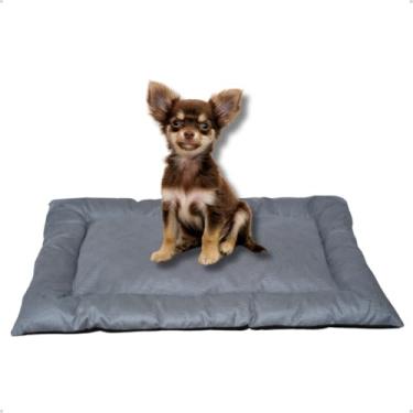 Imagem de Cama Caminha Colchonete Cinza PP 50x40cm para Cachorro e Gato de Suede Lavável Almofada Pet Macia Confortável