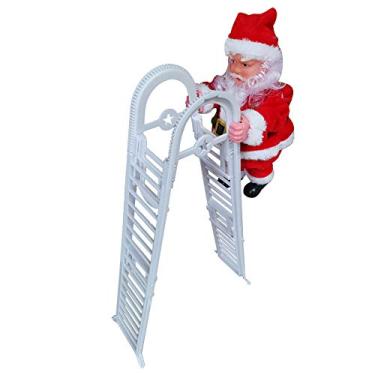Imagem de Bewinner de Escalada Elétrica, Enfeite de árvore de Natal, Boneca Com Função Musical para Decoração de Natal, Material