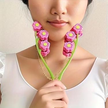 Imagem de Massageador facial em forma de flor, massagem facial de plástico para puxar o rosto em V firme