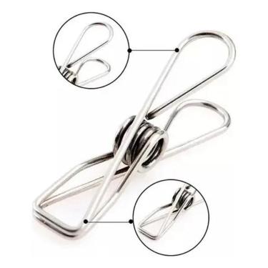 Imagem de 2X Kit 20 Prendedor Pregador Aço Inox De Roupas E Embalagens