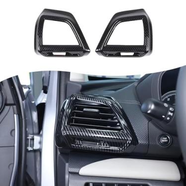 Imagem de Aotumcer 2 peças de tampa de saída de ar lateral do painel, compatível com 2019-2024 Subaru Forester ar condicionado AC ventilação, capa decorativa de ventilação central painel painel grade guarnição