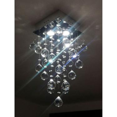Imagem de Lustre Para Sala, Quarto, Cozinha Em Cristal K9 Base 20x20