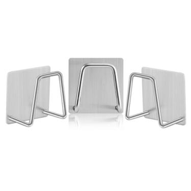Imagem de Kit 3 Suporte Para Esponja Inox Suporte Adesivo Para Pia Inox Organizador Inox Para Esponjas Para Utensílios de Cozinha