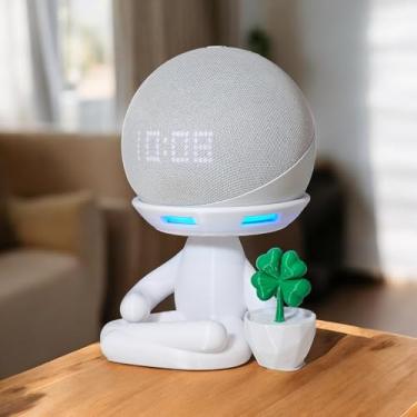 Imagem de Suporte Alexa Echo Dot 4 e Echo Dot 5. Tema Robert Trevo da Sorte - Presente, decoração criativa, música, som, stand de mesa Amazon