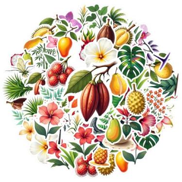 Imagem de 50 peças, natureza, floral, jardim, botânica, tropical, impermeável, graffiti, adesivo, brinquedo, folhoso, botânico, para notebook, bagagem, celular, laptop, bagagem, álbum de recortes, adesivo